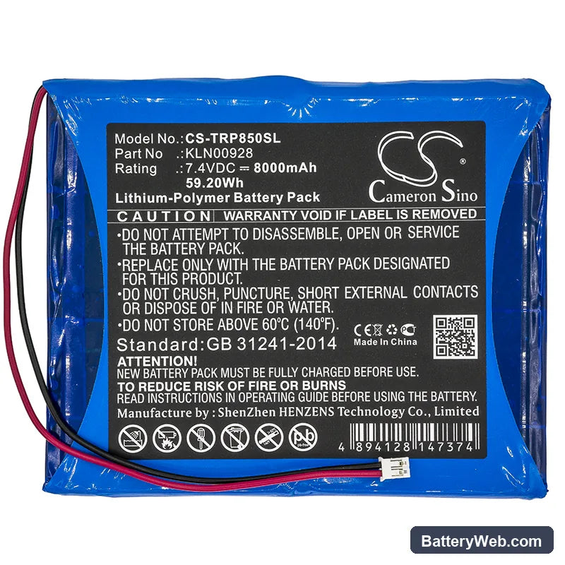 Trimble SPS855 Modular Receiver Replacement Battery, 7.4V, 8000mAh, Li-Polymer 3