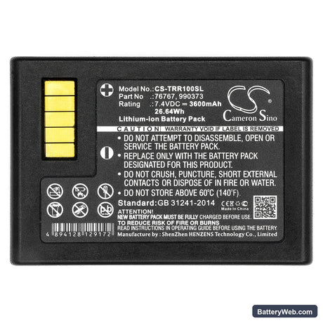 Trimble R10 Replacement Battery, 7.4V, 3600mAh, Li-ion 3