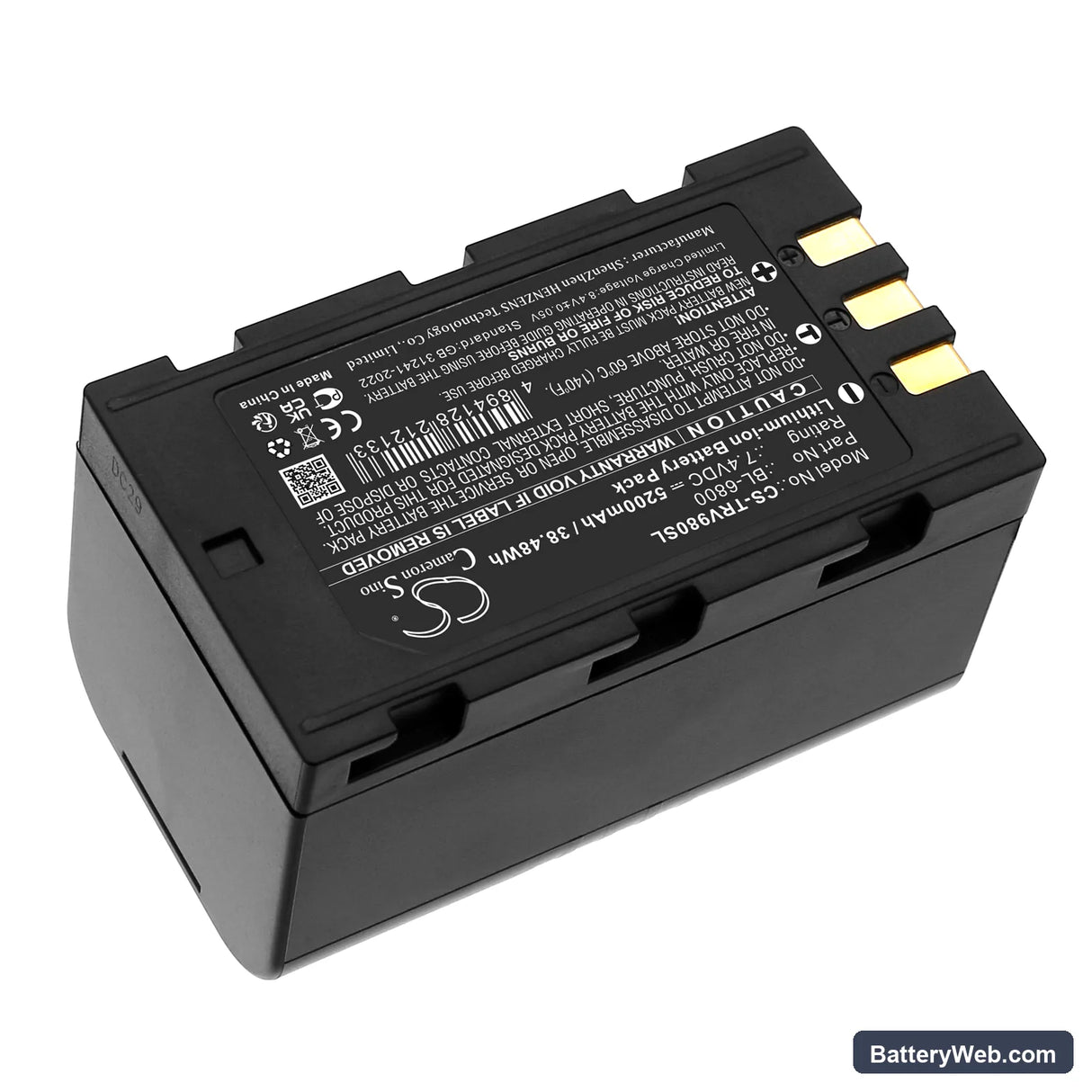 Hi-Target A16 Replacement Battery, 7.4V, 5200mAh, Li-ion 2