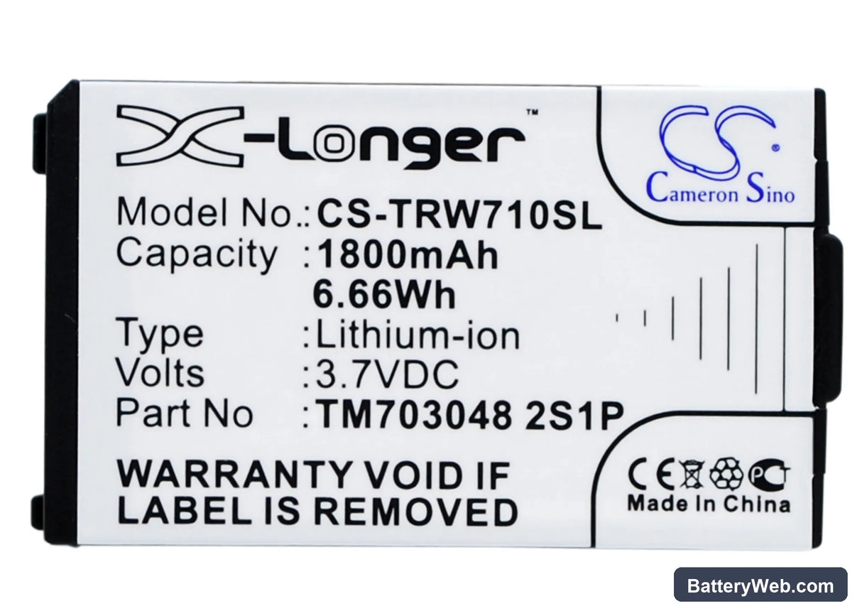 Tritton Warhead 7.1 Replacement Battery, 3.7V, 1800mAh, Li-ion 1