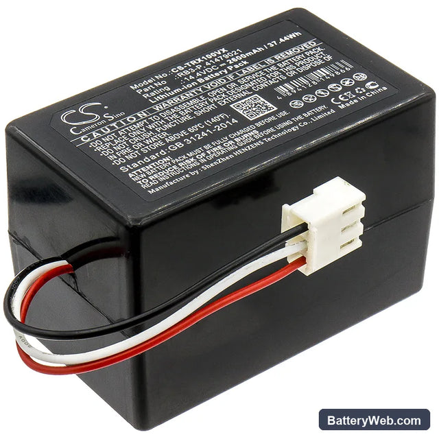 Toshiba VC-RCX1 Replacement Battery, 14.4V, 2600mAh, Li-ion 1
