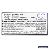 Thuraya X5-Touch Replacement Battery, 3.8V, 2900mAh, Li-Polymer 3