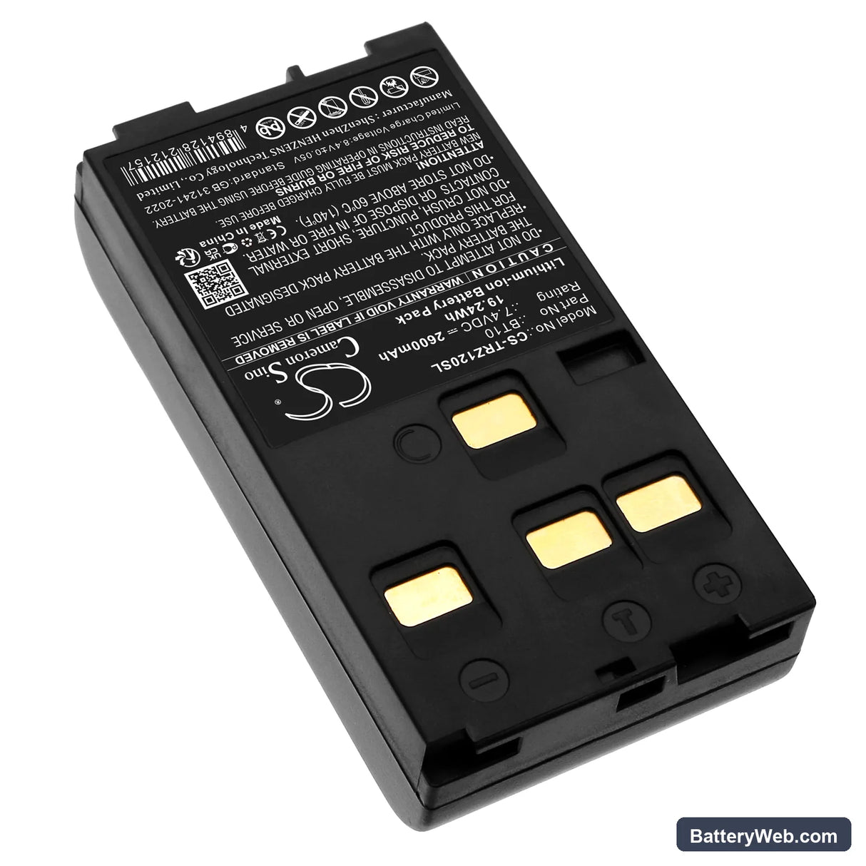 Hi-Target ZTS-120 Replacement Battery, 7.4V, 2600mAh, Li-ion 2