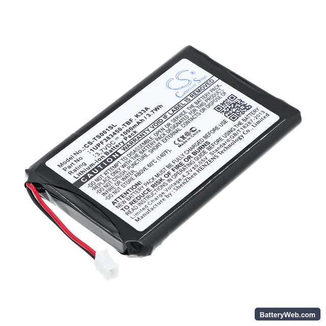 Toshiba Gigabeat MES30VW Replacement Battery, 3.7V, 1000mAh, Li-ion 1