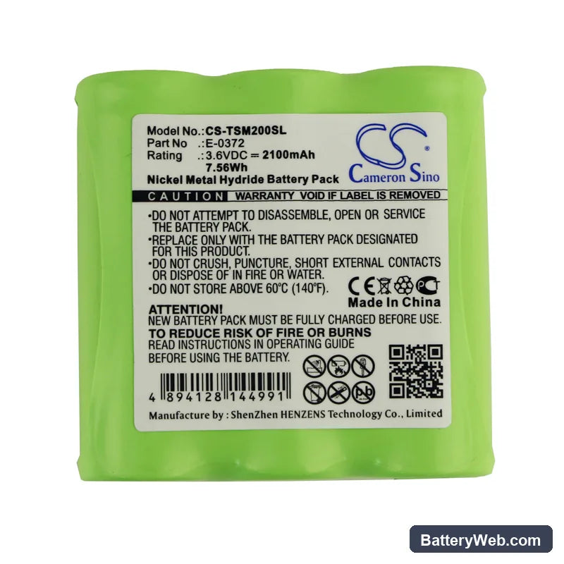 TELETRONIC TSM 2002 Replacement Battery, 3.6V, 2100mAh, Ni-MH 3