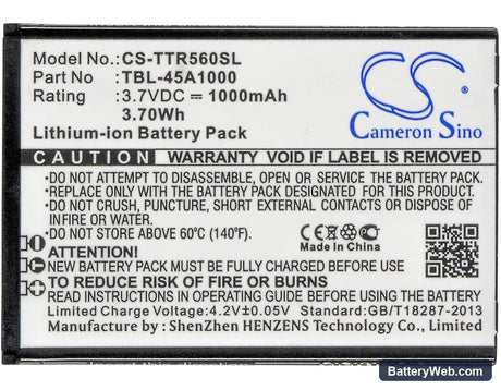 TP-Link 5600 Replacement Battery, 3.7V, 1000mAh, Li-ion 5