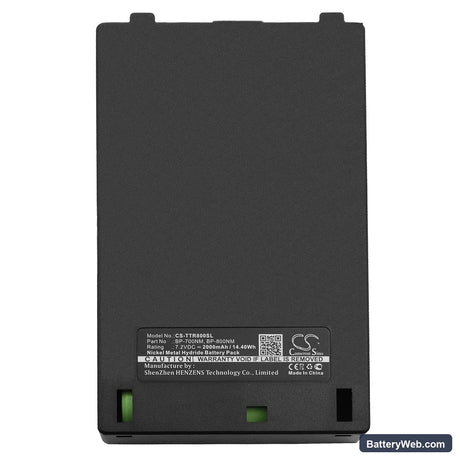 Telex TR-800 Replacement Battery, 7.2V, 2000mAh, Ni-MH 3