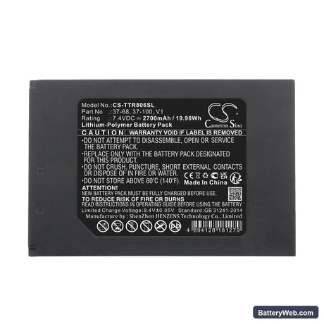 Triplett CamView IP Pro-8W HD CCTV Tester Replacement Battery, 7.4V, 2700mAh, Li-Polymer 5