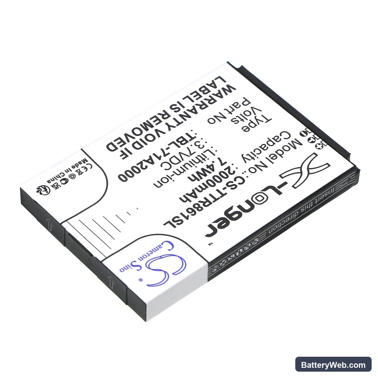 TP-Link TL-TR861 Replacement Battery, 3.7V, 2000mAh, Li-ion 2