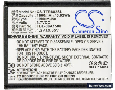 TP-Link TL-T882 Replacement Battery, 3.7V, 1600mAh, Li-ion 5