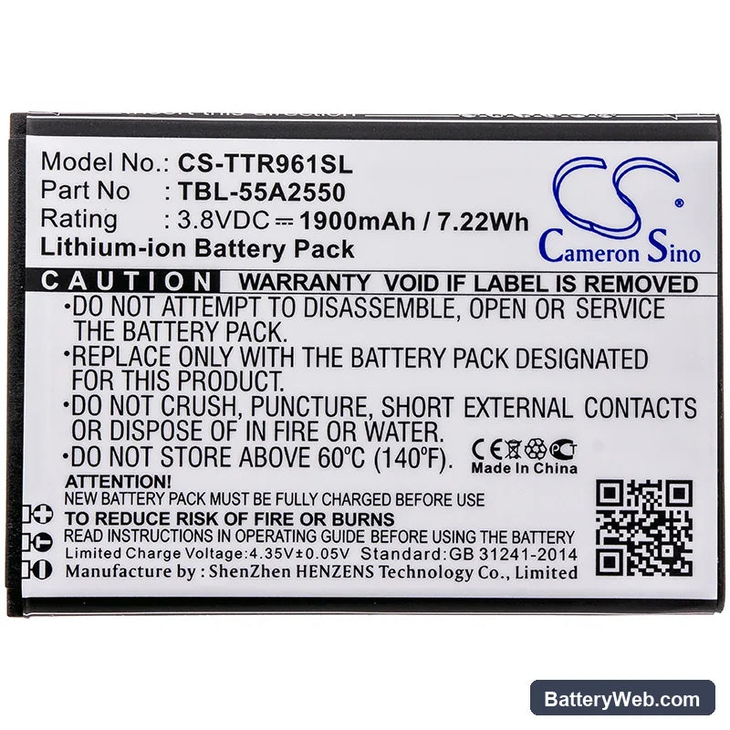 TP-Link TL-TR961 Replacement Battery, 3.8V, 1900mAh, Li-ion 3