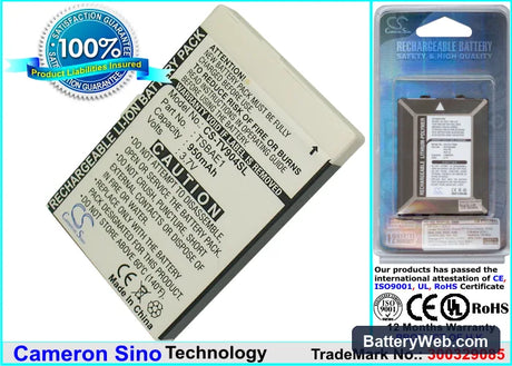 Toshiba V904T Replacement Battery, 3.7V, 950mAh, Li-ion 1