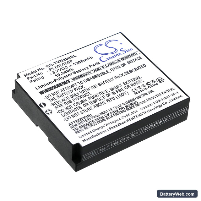 TwoNav Aventura 500 Replacement Battery, 3.7V, 5200mAh, Li-Polymer 1
