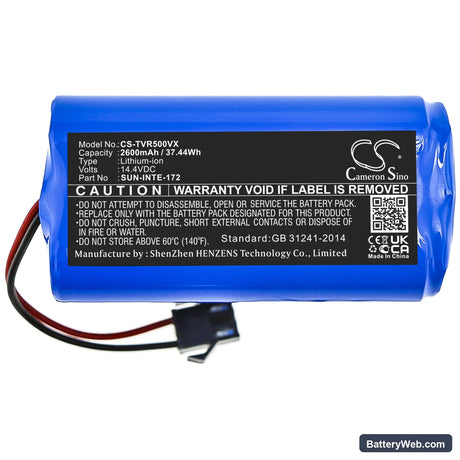 Goovi D380 Replacement Battery, 14.4V, 2600mAh, Li-ion 3