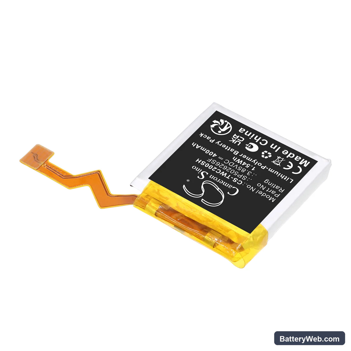 Ticwatch C2 Replacement Battery, 3.85V, 400mAh, Li-Polymer 2