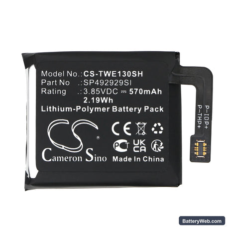 Ticwatch Pro 3 Replacement Battery, 3.85V, 570mAh, Li-Polymer 3