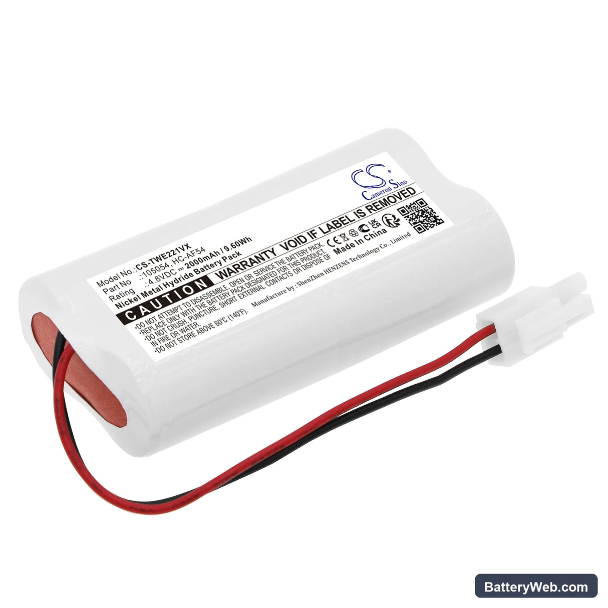 Twinbird HC-E221 Replacement Battery, 4.8V, 2000mAh, Ni-MH 1