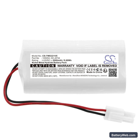 Twinbird HC-E221 Replacement Battery, 4.8V, 2000mAh, Ni-MH 3