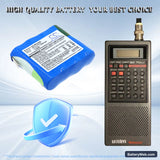 Uniden Bearcat BC70XLT Replacement Battery, 4.8V, 2000mAh, Ni-MH 4