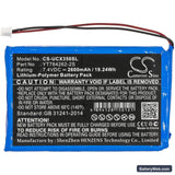 Uniwell CX3500 Replacement Battery, 7.4V, 2600mAh, Li-Polymer 3