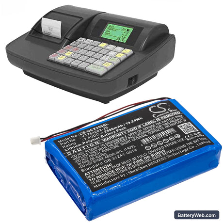 Uniwell CX3500 Replacement Battery, 7.4V, 2600mAh, Li-Polymer 5