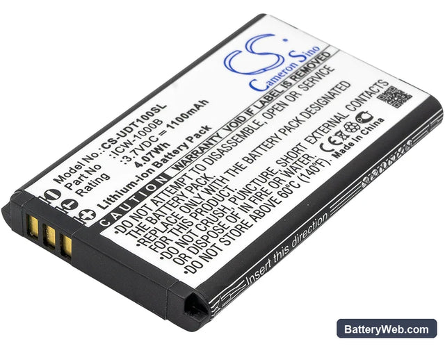 UniData WPU-7700 Replacement Battery, 3.7V, 1100mAh, Li-ion 1