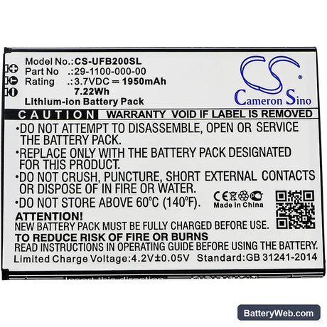 Ulefone Paris Lite Replacement Battery, 3.7V, 1950mAh, Li-ion 3