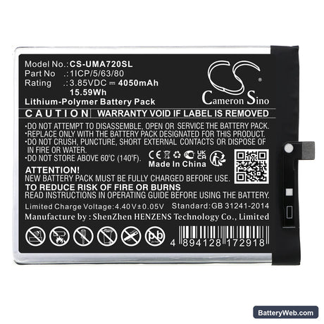 UMI UMIDIGI A7s Replacement Battery, 3.85V, 4050mAh, Li-Polymer 3