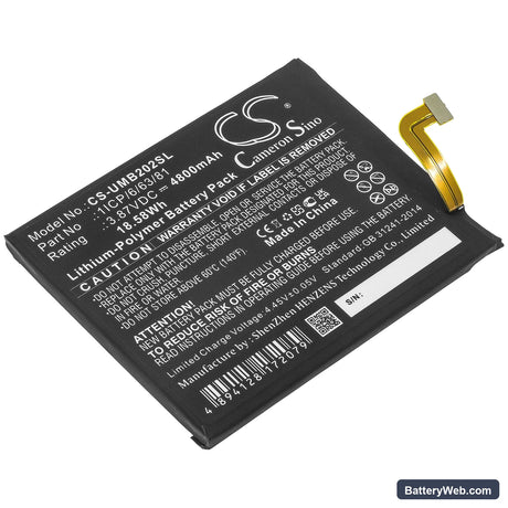 UMI UMIDIGI BISON Replacement Battery, 3.87V, 4800mAh, Li-Polymer 1