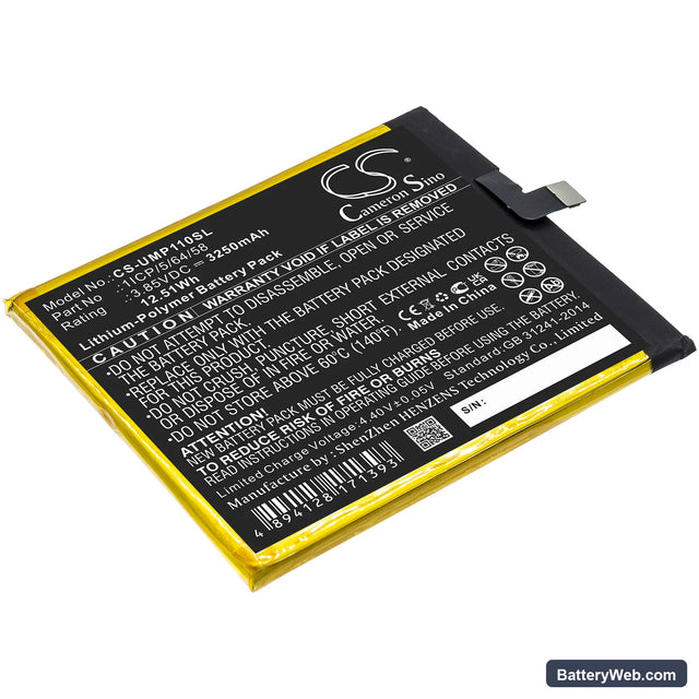 UMI UMIDIGI One Pro Replacement Battery, 3.85V, 3250mAh, Li-Polymer 1
