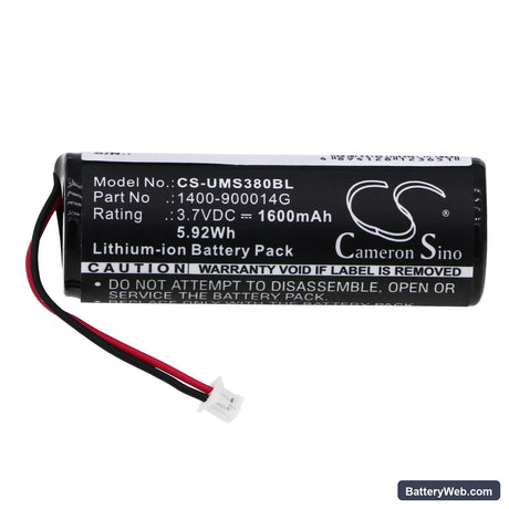 Unitech MS380 Replacement Battery, 3.7V, 1600mAh, Li-ion 3