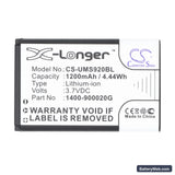Unitech MS920 Replacement Battery, 3.7V, 1200mAh, Li-ion 5