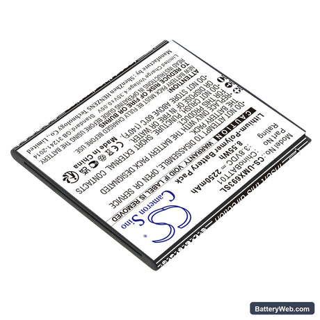 UMX Unimax U693CL Replacement Battery, 3.8V, 2250mAh, Li-Polymer 2