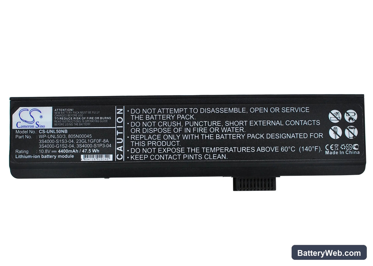 Uniwill L50 Replacement Battery, 10.8V, 4400mAh, Li-ion 1