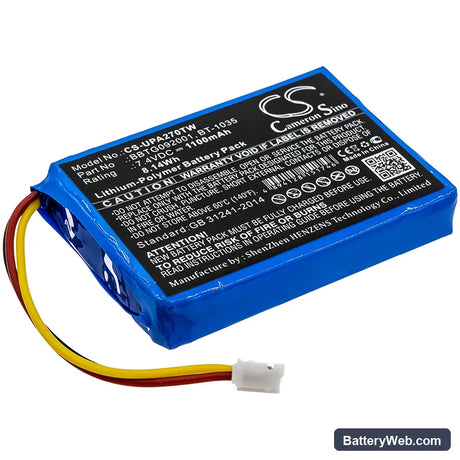 Uniden Atlantis 270 Replacement Battery, 7.4V, 1100mAh, Li-Polymer 1