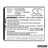 Unitech EA630 Replacement Battery, 3.85V, 3900mAh, Li-ion 5