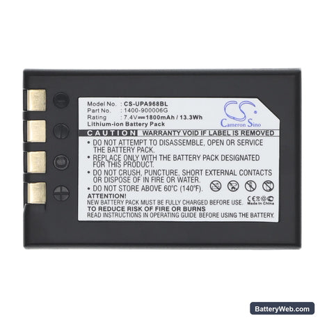 Unitech PA968II Replacement Battery, 7.4V, 1800mAh, Li-ion 5
