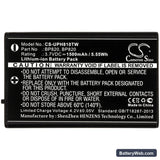 Uniden UH810 Replacement Battery, 3.7V, 1500mAh, Li-ion 3