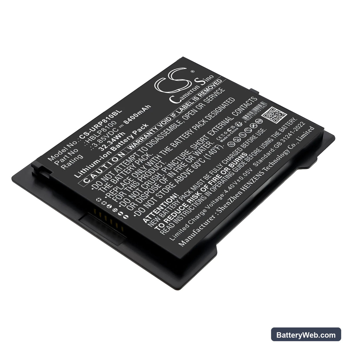 Urovo P8100 Replacement Battery, 3.85V, 8400mAh, Li-ion 1