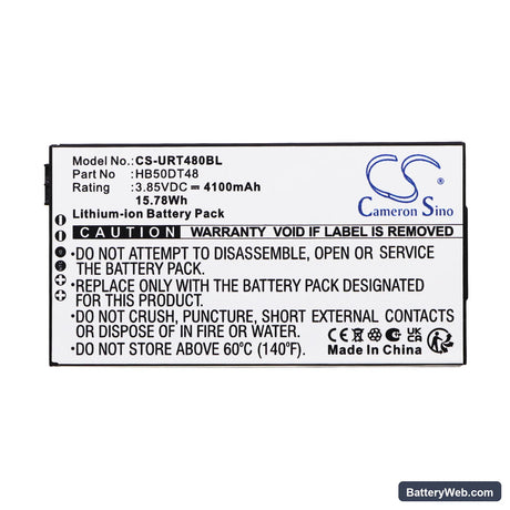 Urovo CT48 Replacement Battery, 3.85V, 4100mAh, Li-ion 3