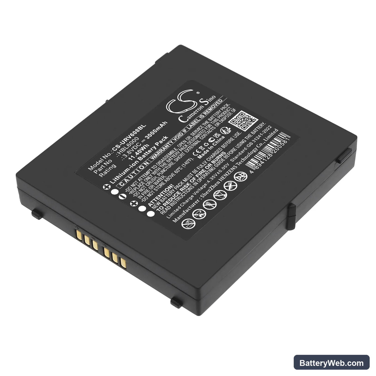 Urovo i6080 Replacement Battery, 3.8V, 3000mAh, Li-ion 1