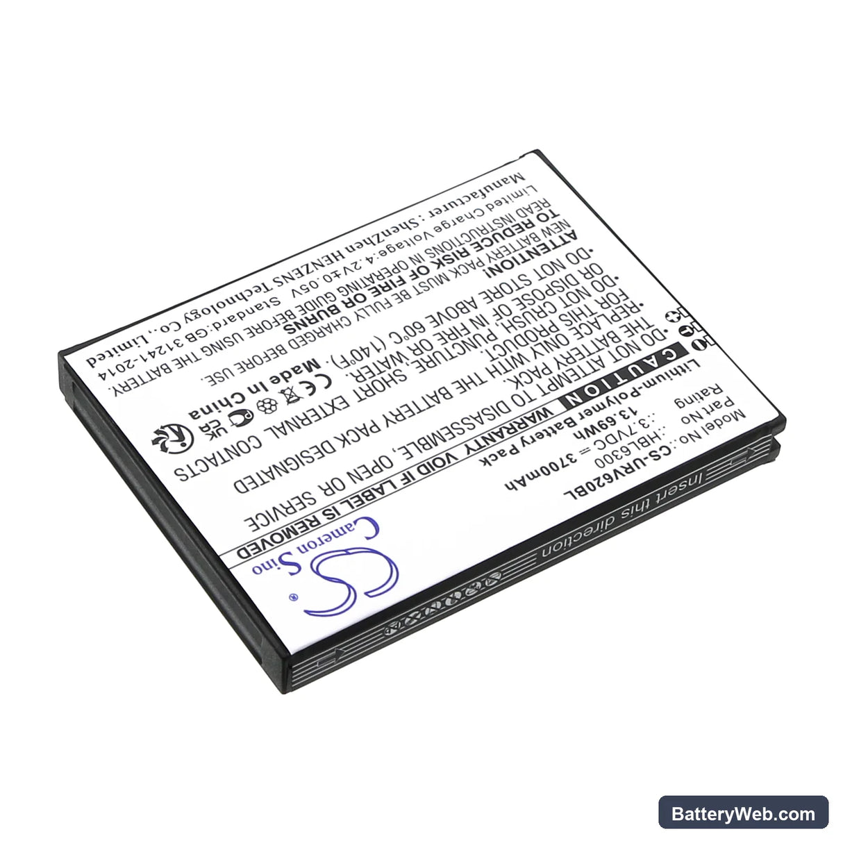Urovo i6200 Replacement Battery, 3.7V, 3700mAh, Li-Polymer 2