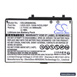 Nintendo DS Replacement Battery, 3.7V, 850mAh, Li-ion 3