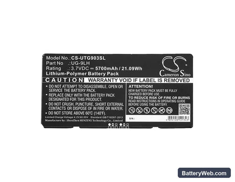 UniStrong 7inch Ruggedized tablet Replacement Battery, 3.7V, 5700mAh, Li-Polymer 5