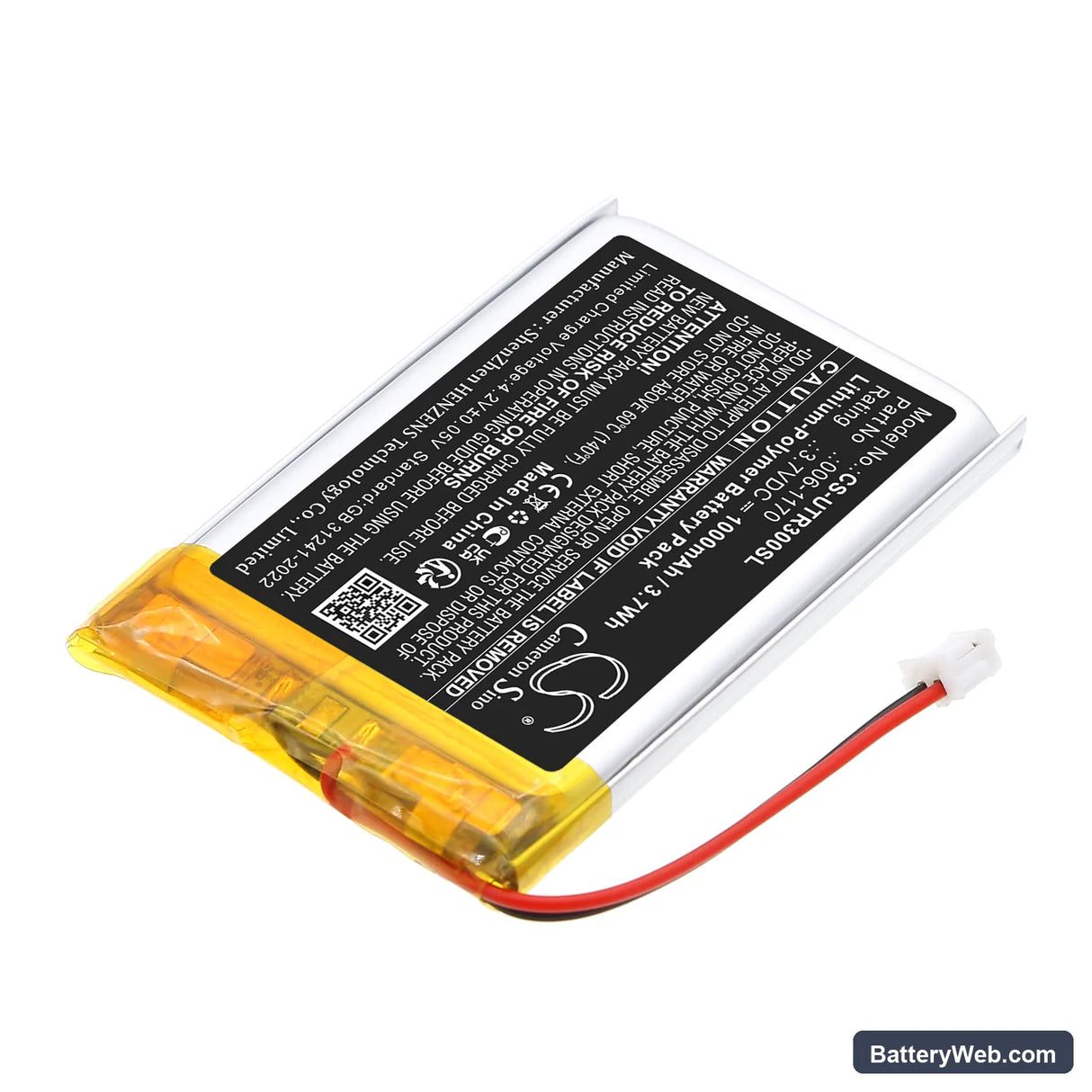 UltraCOM UltraCOM2 Replacement Battery, 3.7V, 1000mAh, Li-Polymer 2