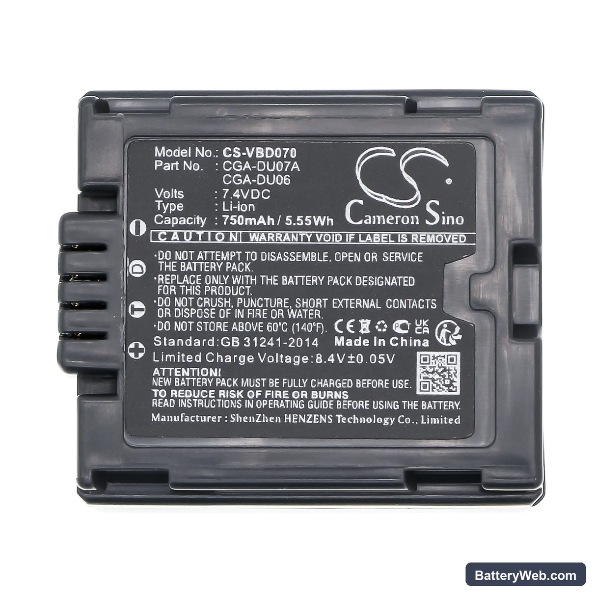 Hitachi DZ-MV730A Replacement Battery, 7.4V, 750mAh, Li-ion 5