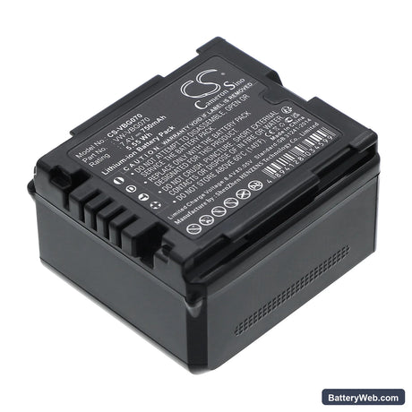 Panasonic HDC-SD9 Replacement Battery, 7.4V, 750mAh, Li-ion 1