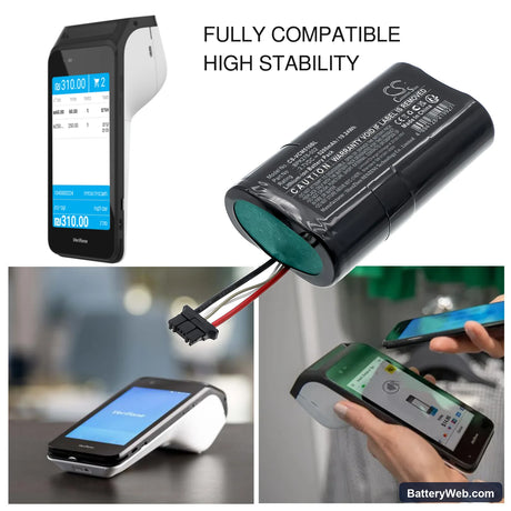 VeriFone CM5P Replacement Battery, 3.7V, 5200mAh, Li-ion 6
