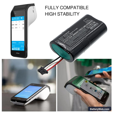 VeriFone CM5P Replacement Battery, 3.7V, 6800mAh, Li-ion 6