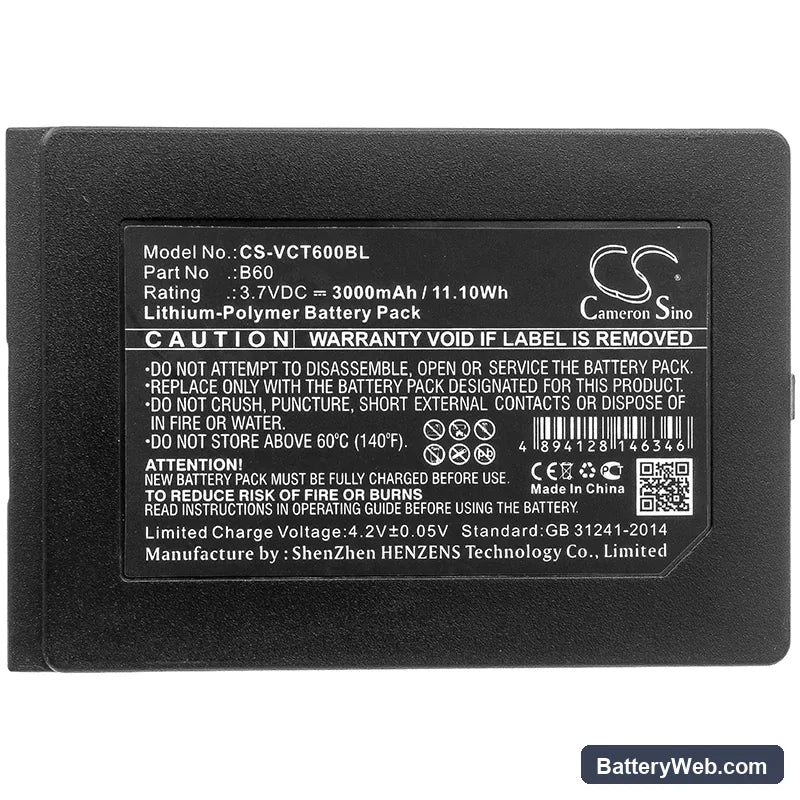 VECTRON Mobilepro 3 Replacement Battery, 3.7V, 3000mAh, Li-Polymer 3